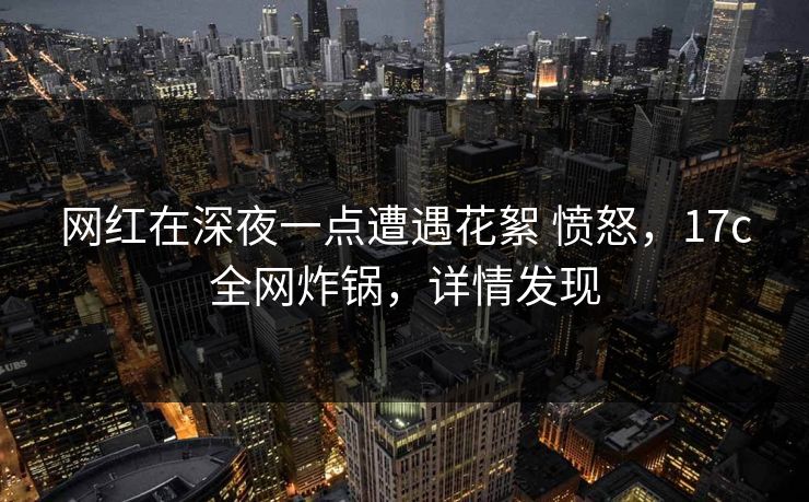 网红在深夜一点遭遇花絮 愤怒，17c全网炸锅，详情发现