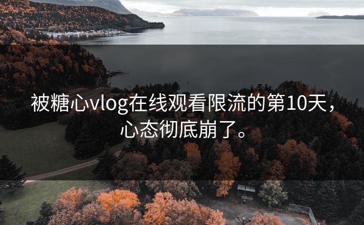 被糖心vlog在线观看限流的第10天，心态彻底崩了。